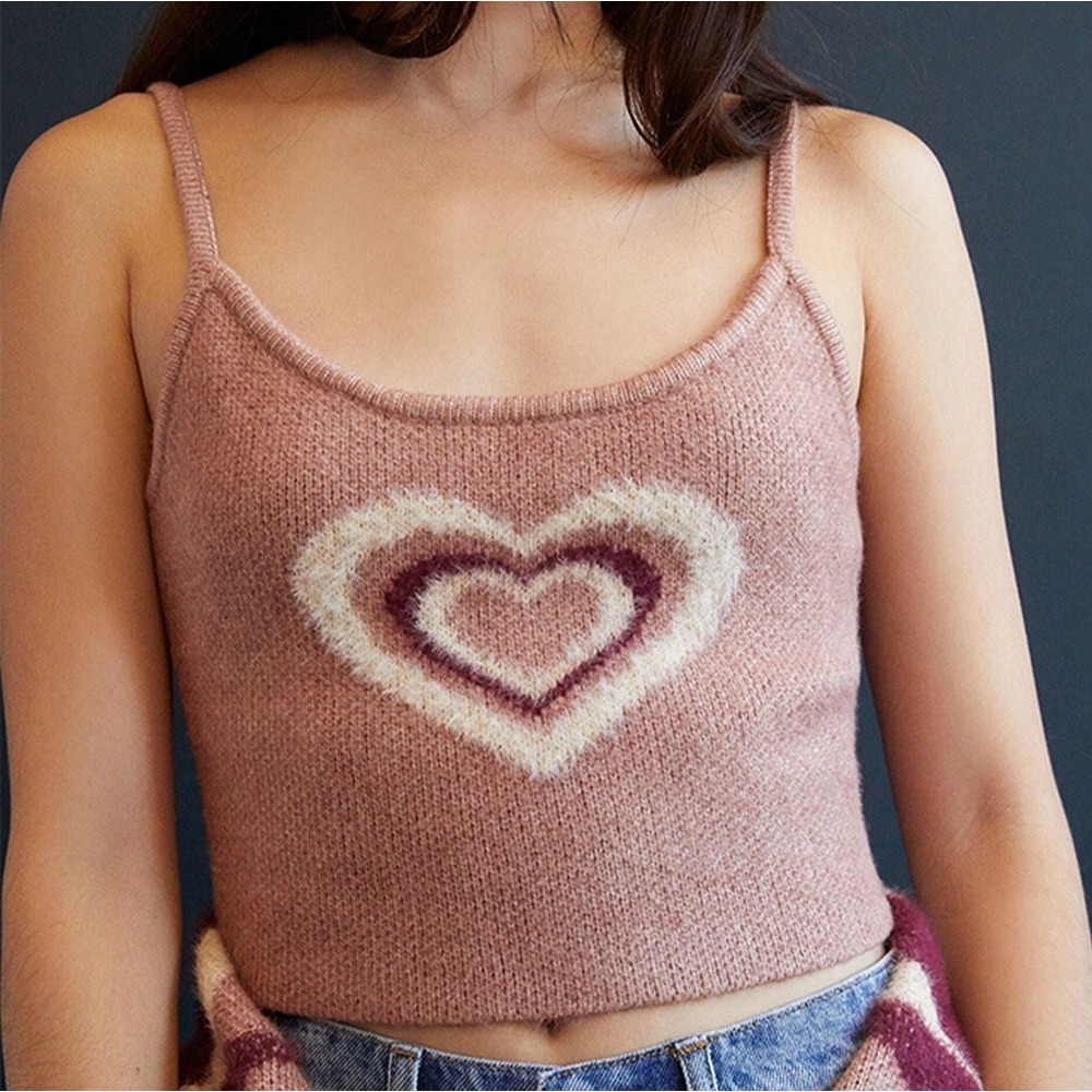 PACSUN L.A. HEARTS Heartbreaker Cami Top Size XS Cropped Knit Sweater Tank NWT